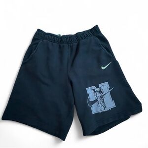 Baggy Nike Black and Green Graphic Shorts
